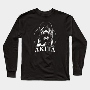 Funny Proud Akita dog portrait gift present Long Sleeve T-Shirt